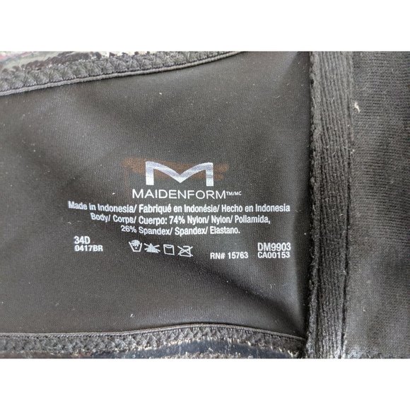 Maidenform Bra Sz 34D Love My Lift Push Up Multi Way Strapless Black - Picture 8 of 8